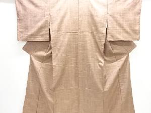 変わり格子模様織り出し手織り紬着物